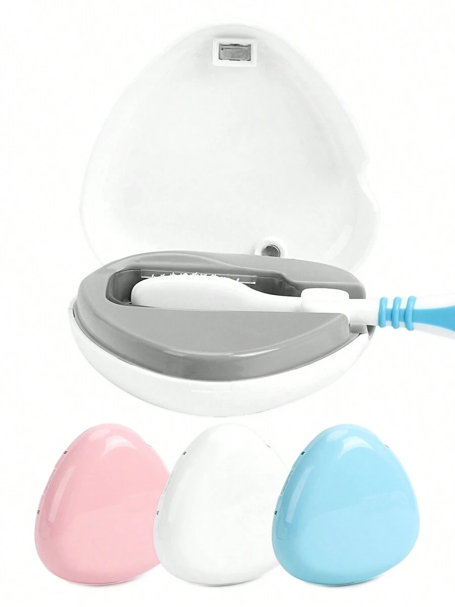Portable Toothbrush Cleaner Case Rechargeable Toothbrush Sanitizer Cover With U V-C Light, Travel Toothbrush Holder - 白色 - 查看 1