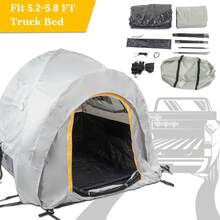 Compañero de camping mini para camionetas: Carpa de camión gris-naranja de 5.2-5.8 pies