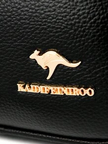 KAIDIFEINIROO 時尚復古女款單肩包 女孩高品質柔軟PU皮革斜挎包 純色簡約女用信使包 - 黑色 - 查看 9
