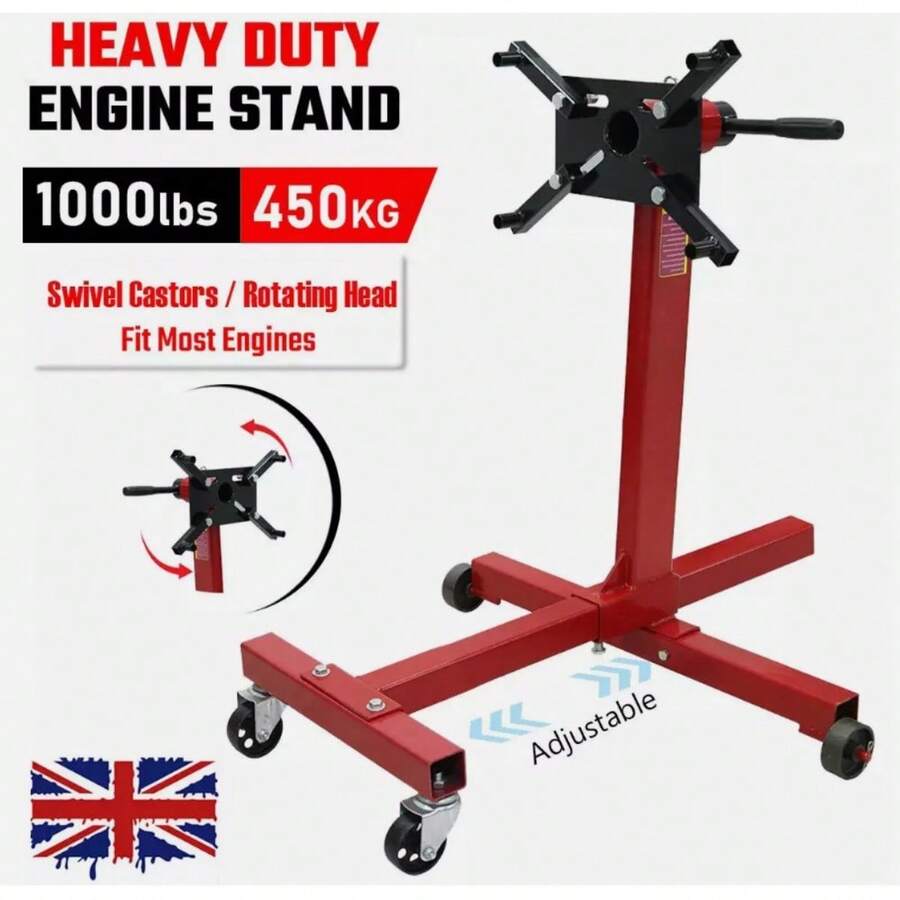 Engine Gearbox Support Stand 1000 Lbs 450kg Heavy Duty Swivel Transmission Red - Red - View 1