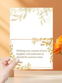 1pc Custom Photo & Text Autumn Greeting Card, Both Inside And Outside Pages Can Be Customized. The Perfect Valentine's Gift For Your Girlfriend Or Boyfriend.Birthday Card, Thank You Notes In The Fall, Celebrate The Harvest For The Autumn Festival Gathering Baby Shower Family Decorations Gifts Winter Eve Gifts Back To School Winter Gift Ideas Boy Girl Valentine's Day