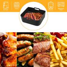 2 jeux de tapis de friteuse à air en silicone pour friteuse à tiroir flexible, accessoires de friteuse à air AF500UK réutilisables, 1x10,4L et 2x5,2L