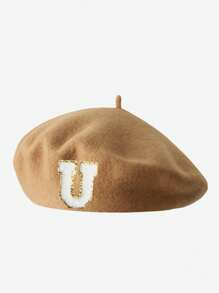 1pc Baby & Kids 26 Letters Knitted Beret Hat, Soft Warm Cute Fashionable Headwear For Toddler Boys Girls, Suitable For Infants And Young Children In Autumn And Winter