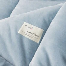 [Overseas Full Size] 1Pc Super Soft Plush Quilt Duvet Insert, Suitable For Bedroom, Dormitory, Intimate And Warm In Autumn/Winter - Baby Blue - View 7