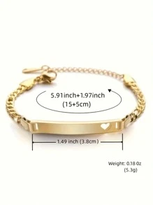 1 Personalized Stainless Steel Glossy Women's Bracelet - Laser Engraved Custom Nameplate, Commemorative Gift, Unique Accessory Only Supporting English