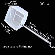 Aquarium Fishing Net Extendable Long Handle Fishing Gear For Catching Fish Shrimp Tank Clean Tools Accessories - White - View 12