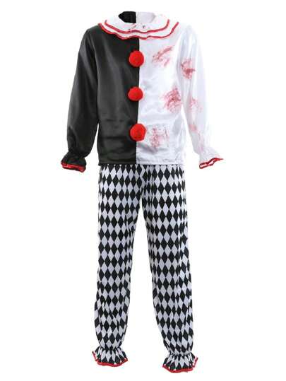 Mens Killer Clown Costume Halloween Fancy Dress Adults Long Top And Trousers Add Accessories Unisex Fancy Dress Film Movie Trick Or Treat 2024 Trending Outfit IT
