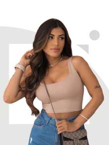 PROMOTION CROPPED THAISE REGATA SUPLEX More Women's Clothing Fashion Women's Luxury Croped Blogger Corselet Gringa Sexy Black  White Sensual Pink Cheap Promotion Evangelical Kit Kits Winter Cold Plus Size Beach Stones Shine Rhinestones Shiny Blouse Blouses Blousesinha Blouses - White - View 10