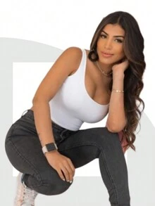 PROMOTION CROPPED THAISE REGATA SUPLEX More Women's Clothing Fashion Women's Luxury Croped Blogger Corselet Gringa Sexy Black  White Sensual Pink Cheap Promotion Evangelical Kit Kits Winter Cold Plus Size Beach Stones Shine Rhinestones Shiny Blouse Blouses Blousesinha Blouses - White - View 3