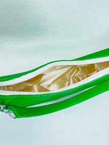 WOMEN'S BAG HALF MOON LAUNCH, SHOULDER STRAP WITH CHAIN DETAIL - 青檸色 - 查看 3