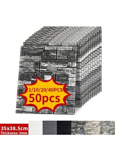 1/10/20/40/ 3D Wand Sticker Wallpaper, Self Adhesive Brick Easy To Stick, Peel, Clean, Cut, Kitchen, Living Room, Bathroom, Corridor, Bedroom,Renovation Stickers Peel Panels,Wall Paper, Wallpapers, ation Items Refresh Your Home,Rama