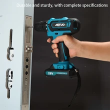 36V Lithium-Ion Rechargeable Drill Driver - Electric Tool Set For Home And DIY Projects - Handheld Screwdriver With LED Light And Variable Speed Control - 藍色 - 查看 7