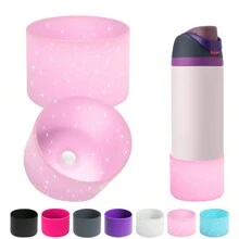 1 paquete Botella de agua de acero inoxidable de 24oz/32oz/40oz con funda de silicona - Funda protectora antideslizante con base para modelos de torsión y volteo - multicolor - Ver 10