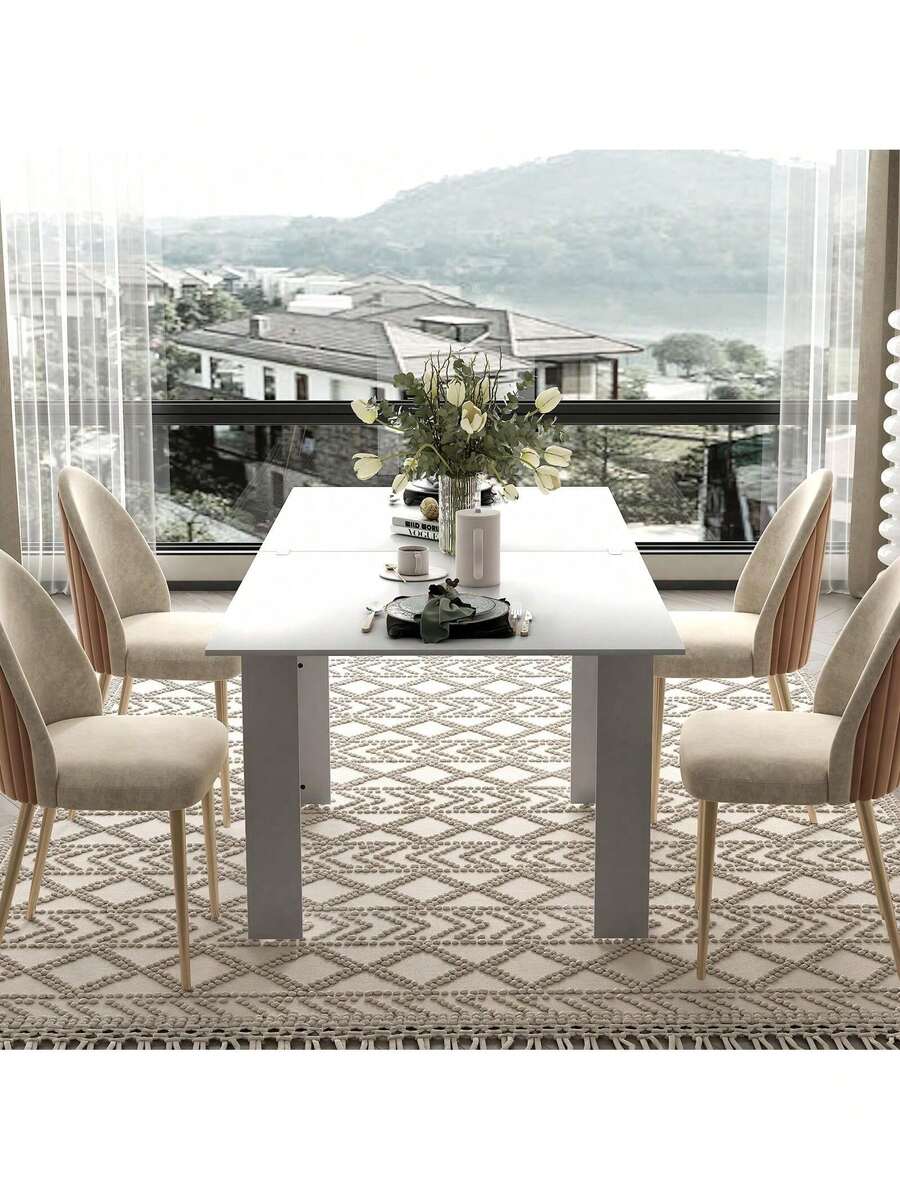 MidCentury Modern Dining Table Square Extendable Dining Table