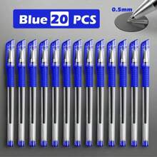 20pcs Minimalist Gel Pen, Minimalist Multi-Purpose Gel Rollerball Pen For Office, School Student Back To School - Blue - View 9