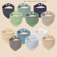5 件装婴儿围嘴，柔软可调节三角形，耐污且易于清洁，男女通用