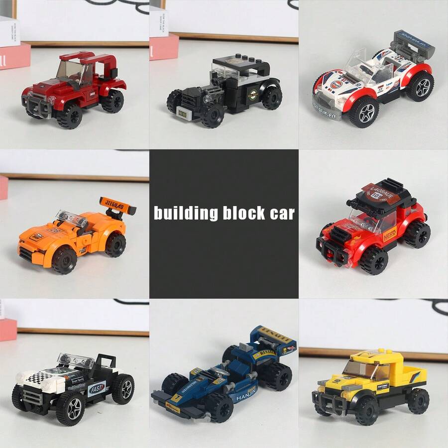 Modellino di auto da corsa con blocchi di montaggio a particelle piccole, auto sportiva e piccolo camion cargo - mattoncini per automobili - Visualizzare 1