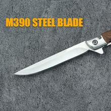 Multi-Function Outdoor Camping Quick Open Small Knife, Stainless Steel, High Hardness Damascus Pattern Folding Knife With Wooden Handle, Fruit Knife Knives