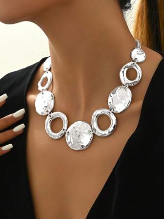 1 st Trendiga europeiska och amerikanska överdriva minimalistiska geometriska halsband