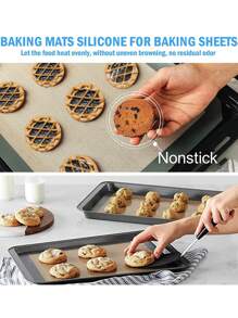 1 件矩形硅胶、不粘、烘焙垫、烘焙垫、餐垫、 - 米色 - 查看 7