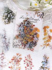 1 Gói 30 Miếng Dán PET Hình Cây, Hoa, Cành Cây & Hoa Lãng Mạn Sáng Tạo Dùng Làm Sổ Lưu Niệm Tự Làm - Một cỡ - Xem 4