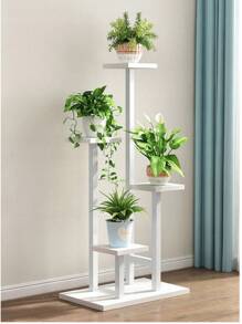 Movable Balcony Flower Rack, Living Room Floor-Standing Iron Shelf, Multi-Layer Flower Pot Holder Rack, Succulent Plant Shelf, Living Room Floor Flower Rack - White - View 3