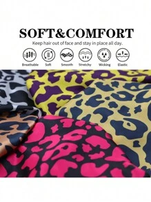 1pc Women's Bonnet Leopard Print Wide Brim Elastic Satin Comfortable Sleep Cap Soft Leisure Daily Style Hair Care Hat Silk Bonnet Satin Bonnet - Multicolor - View 6