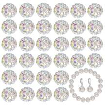 100 件/包 10 毫米闪亮水晶 AB 迪斯科球珠，手工水钻，适用于项链手链耳环珠宝制作和 DIY 装饰 - AB彩 - 查看 1