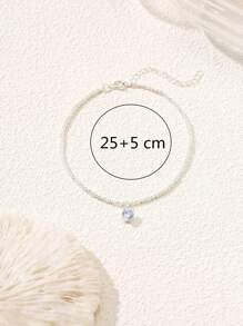 1入時尚水滴吊墜腳鍊,適合女性日常穿著