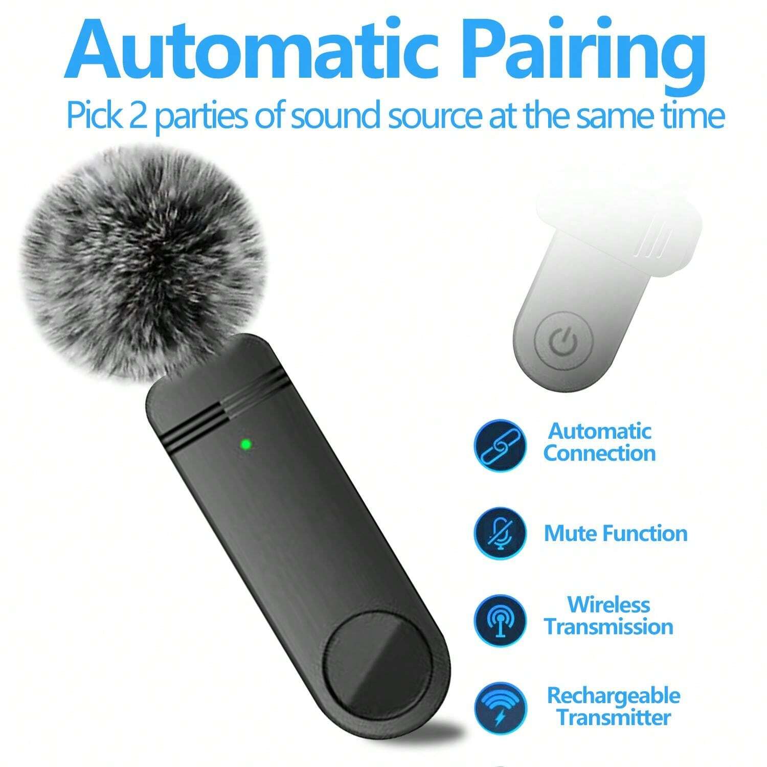 Professional Wireless Lavalier Lapel Microphone Compatible With Iphone