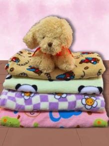Soft Blanket Baby Blanket Children's Microfiber Antiallergic Soft Warm Blanket - 黃熊 - 查看 4