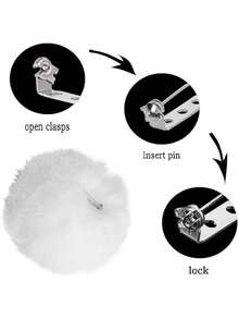 4件套兔耳朵头箍，女士兔女郎服装套装，带绒球尾巴、领结，性感兔女郎套装，兔耳朵头箍，角色扮演服装，兔女郎角色扮演道具 - 黑與白 - 查看 6