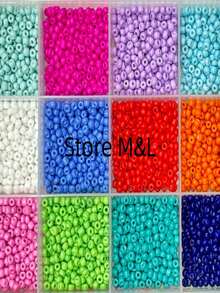 Kit Miçangas Infantil 4300 peças Para Pulseira Colares Bijuterias+ Silicone+2 tesouras 2-1 - Modelo 10-8 - Visão 2