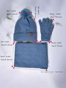 3pcs Set: Knitted Hat, Scarf, And Gloves For Women, Made Of Acrylic, Warm Accessory