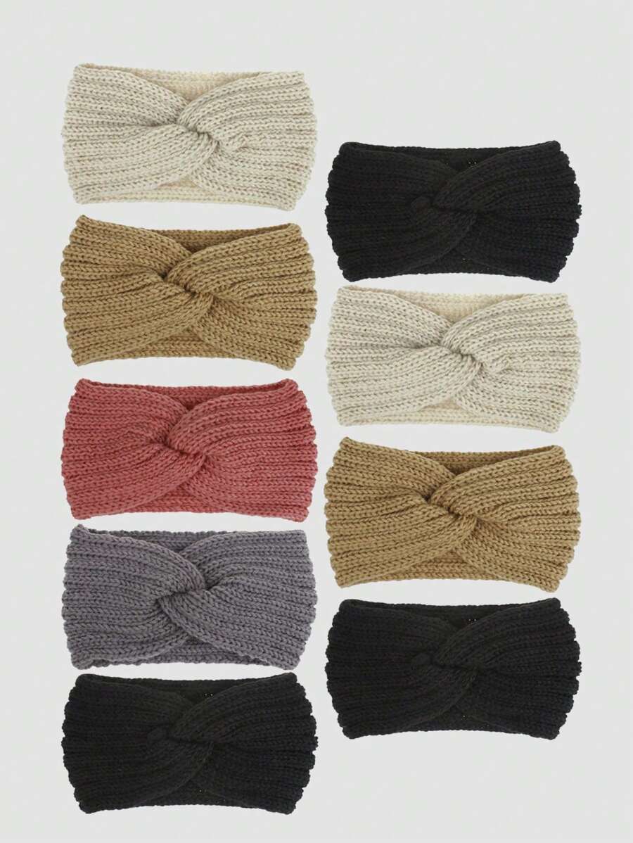 3 Pieces Chunky Knit Headbands Braided Winter Headbands Ear Warmers