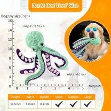 1pc Pet Toy, Realistic Plush Octopus Chew Toy, Interactive Biting Toy For Dogs And Cats - Baby Blue - View 2