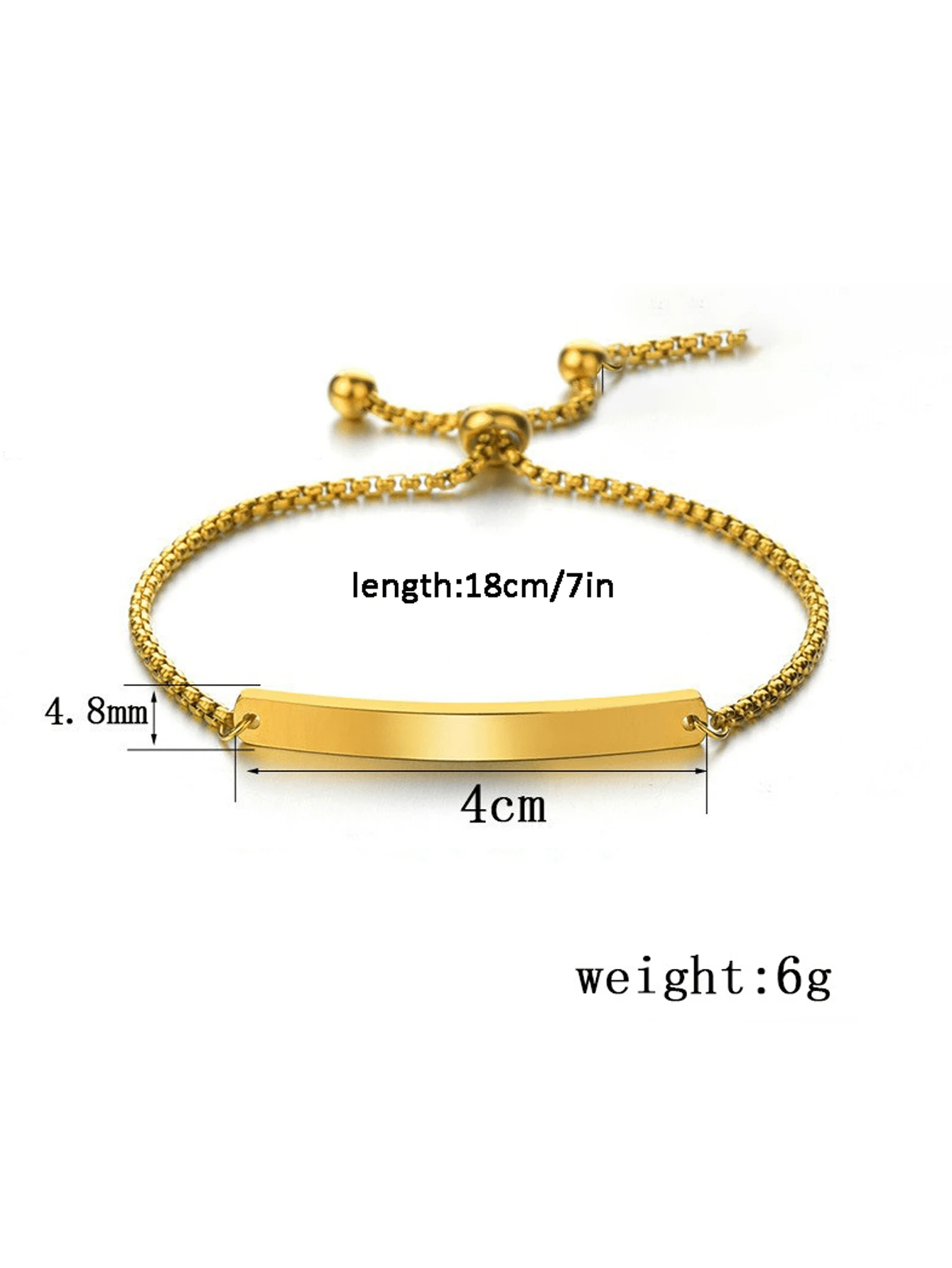 1pc Baby Name Bar Id Bracelet Baby Gift Personalized Gift 18k Gold