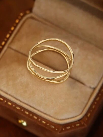 Stylever 1pc Three Layer Set Ring Ladies Jewelry For Women S925 Sterling Silver Thin Line Interweave Fine Jewelry Gift For Summer Daily Decor Wedding Engagement Bridal Jewelry