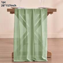 1pc 28x118/157 Inch White Sheer Chiffon Wedding Table Runner, Romantic Rustic Table Runner, White Chiffon Long Table Scarf, Transparent Tulle Table Runner, Elegant Rustic Dining Table Decor, Suitable For Country Style Wedding Reception, Birthday Party, Christmas, Bridal Shower (Multiple Colors Available, Comes With Ribbon) - Solid Color - View 31