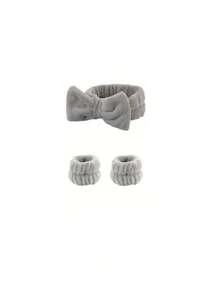 1pc Headband/2pcs Wristbands/3pcs Facial Cleansing Set: Polyester Bath Wristbands, Fluffy Solid Color Headband, Reusable Spa Headband & Wristbands, Fine Fiber Headband, Makeup Headband Wristbands, Elastic Wrist Wrap, Absorbent Sweatband, Face Towel. Suitable For Bathroom, Living Room, Vanity, Travel, Bedroom, Yoga, Workout, Bathing, Makeup, Skincare, Spa, Salon, Birthday, Face Mask, Exercise,Blackhead Remover,Beauty,Skin Care Products,Spa,Self Care,Skin Care Tools,Face Care,Esthetician Supplies,Skin,Face Wash,Facial