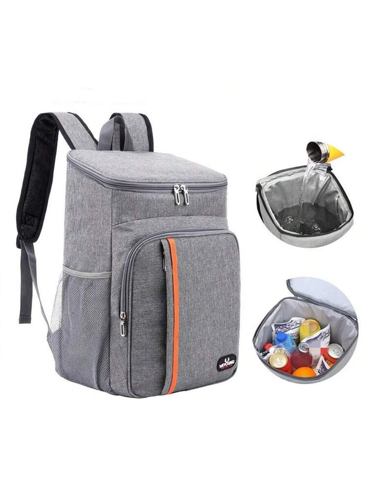 Borsa Termica Pranzo Tiblue Grigia 25x17x20 Cm - Isotermica A Prova Di Perdite Con Tracolla Per Ufficio E Scuola