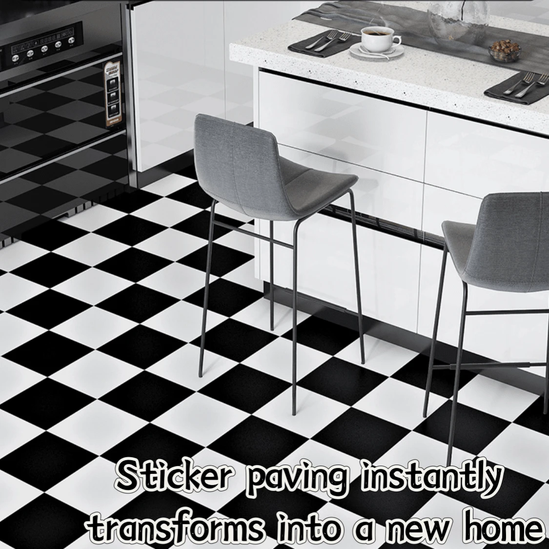 Rutschfeste Bodensticker für Badezimmer, selbstklebende wasserdichte Fliesensticker Wandaufkleber für Küche, Balkon, Esstisch-Matten, Schrankauszüge, Tapeten, Tischmatten, Raumdekoration, geeignet um Ölflecken und Feuchtigkeit zu verhindern, passend für Küchen, Esszimmer, Wohnzimmer, Schränke, Kleiderschränke, Familiengeschenke, Weihnachtsdekoration, Haushaltsgeschenke, Weihnachtsparty