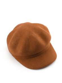 1 szt. Damska jesień zima koreańska vintage czysta wełna ośmiokątny kapelusz zewnętrzny kapelusz chroniący przed słońcem