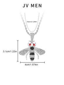 1 件钛钢项链男士哥特式嘻哈吊坠项链，动物项链，适合万圣节、礼物 - 銀色 - 查看 11