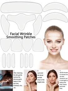 Plastry na zmarszczki na twarzy i czole - Plastry przeciwzmarszczkowe na twarz wygładzające zmarszczki wokół oczu, ust i czoła - Taśma bez silikonu na drobne zmarszczki między oczami i twarzą - Plastry