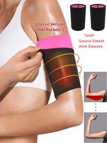 MELERIO 2 pièces Bandes de bras de sauna en néoprène, manches de compression pour le sport. Protecteur de coude pour le travail, pour hommes et femmes. Équipement de gym pour le boxing, fournit un soutien