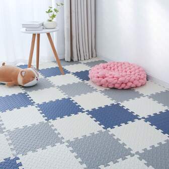 0.4 Inch/18pcs Play Mat Thick Square Puzzle Mat,30*30cm EVA Foam Play Mat For Children Room Activities With PVC Bag