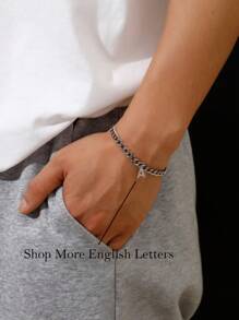 1 szt. Sunshine Boy Campus spersonalizowana minimalistyczna bransoletka ze stali nierdzewnej z 26 angielskimi literami