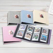 3 Inch Mini Photo Album, Small Picture Book With Pockets For 208 Photos, Decorative Linen Photo Album For Business Cards, Stamps, Ticketstravel Accessories Travel Essentials Car Accessories Outdoor Accessories Air Plane Case Useful Things Summer Essentials Office Accessories - Multicolor - View 2