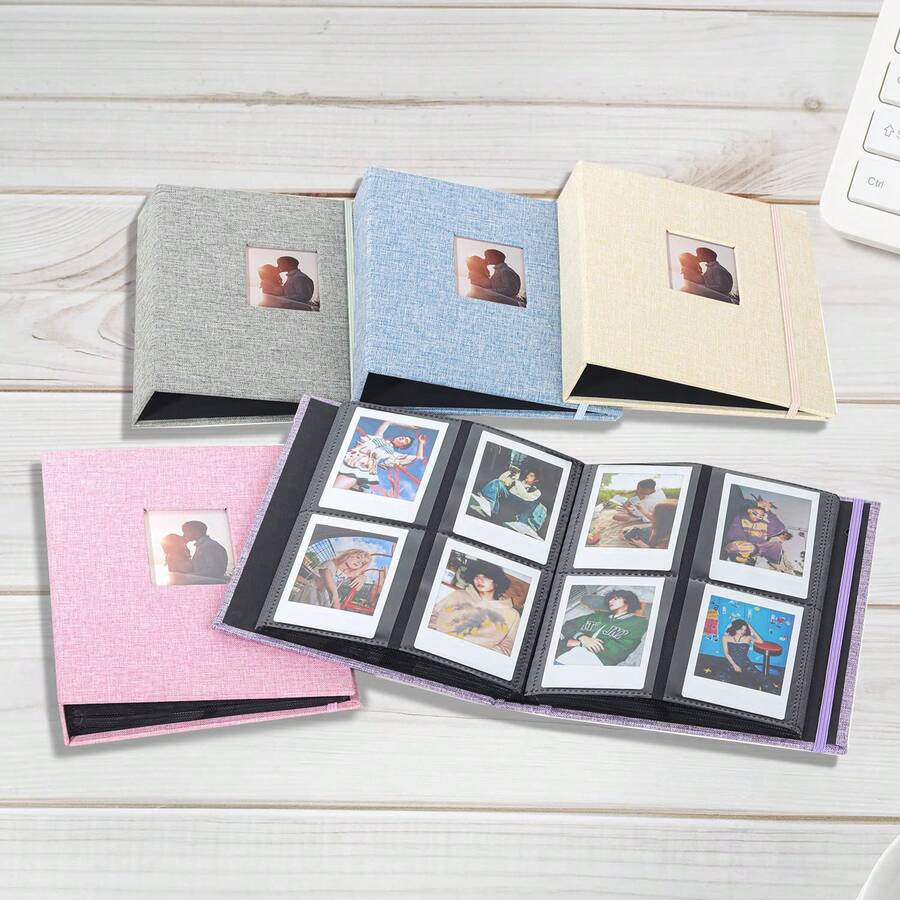 3 Inch Mini Photo Album, Small Picture Book With Pockets For 208 Photos, Decorative Linen Photo Album For Business Cards, Stamps, Ticketstravel Accessories Travel Essentials Car Accessories Outdoor Accessories Air Plane Case Useful Things Summer Essentials Office Accessories
